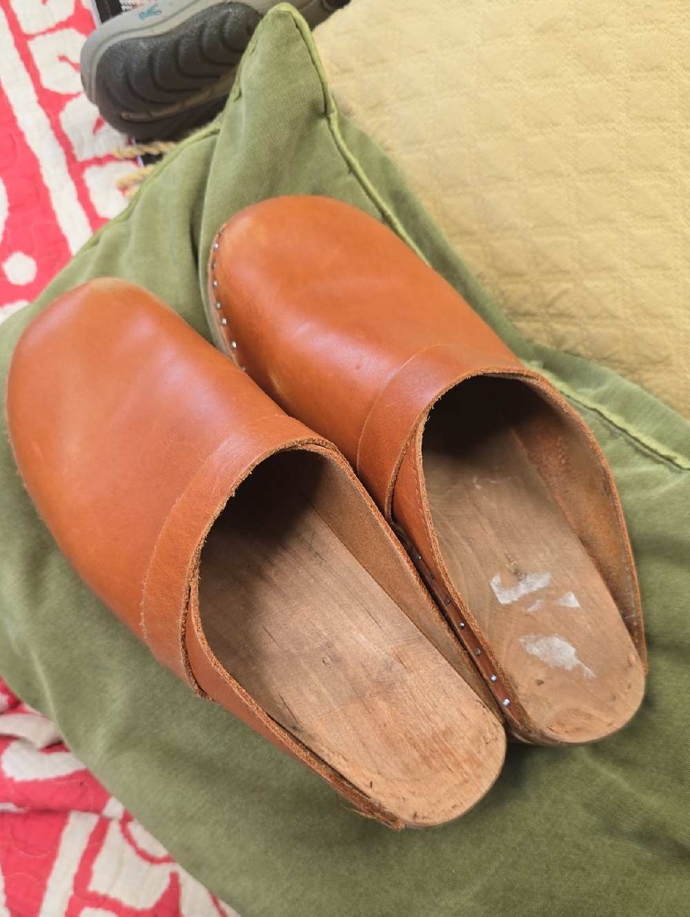 Swedish Troentorp Di Vinci Pull Up Clogs Cognac Leather EU 41 US 11 WOMENS - Picture 4 of 9